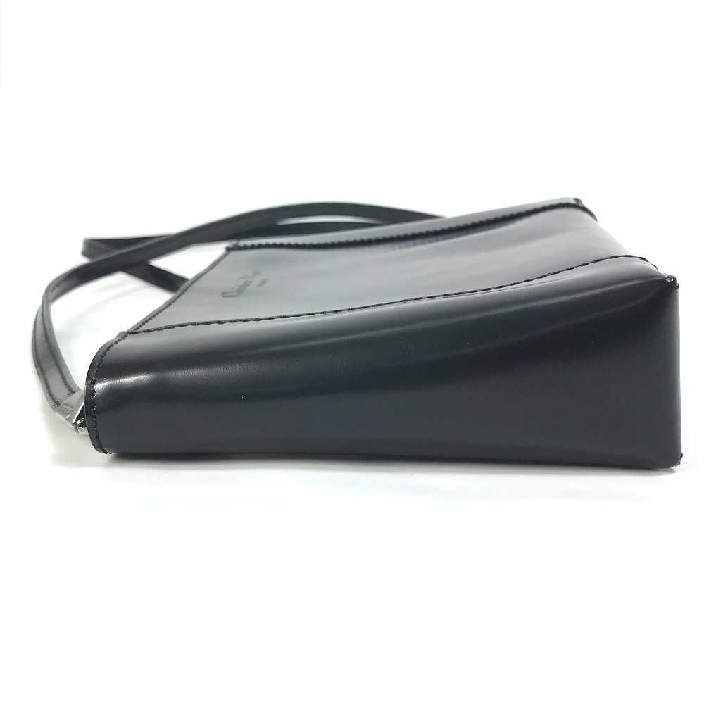 Dior Logo Compact Pochette Crossbody Shoulder Bag Black Leather - Picture 3 of 9